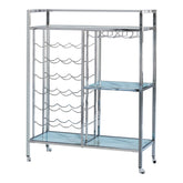 Coaster Derion Glass Shelf Serving Cart with Casters Chrome Model 181370